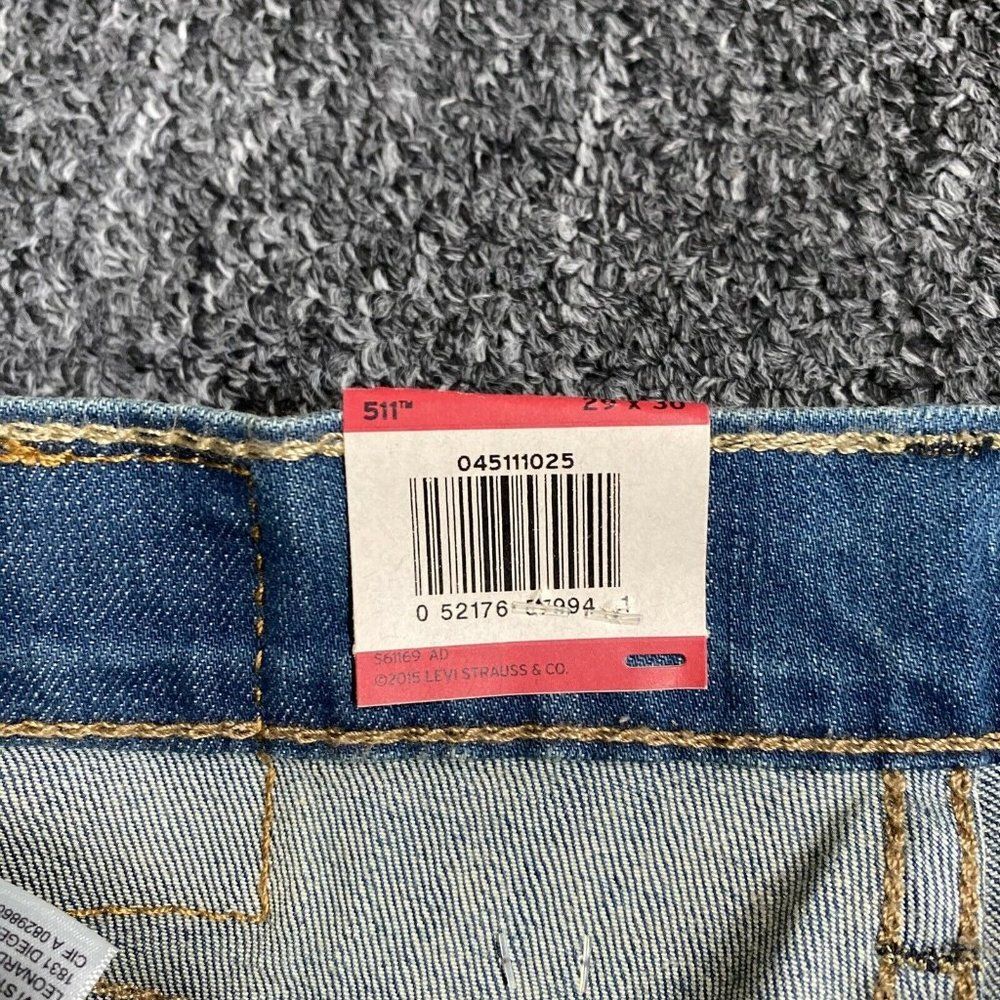 Levi's Flex 511 Slim Light Washed Denim Stretch Jeans Size 29x30 NWT - Picture 4 of 9